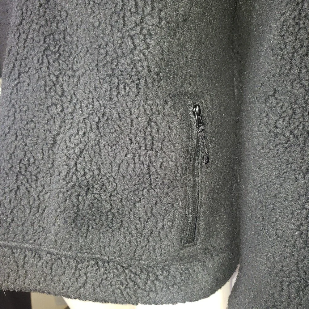 J. CREW 1/4 Zip Black Sherpa Sweater Jacket Size Large